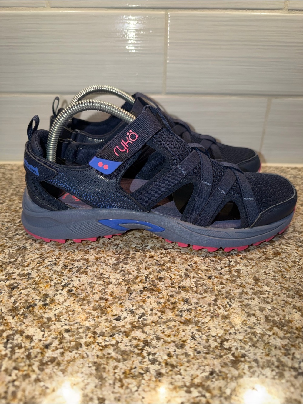 Ryka Navy and Pink Girls' Sport Sandal